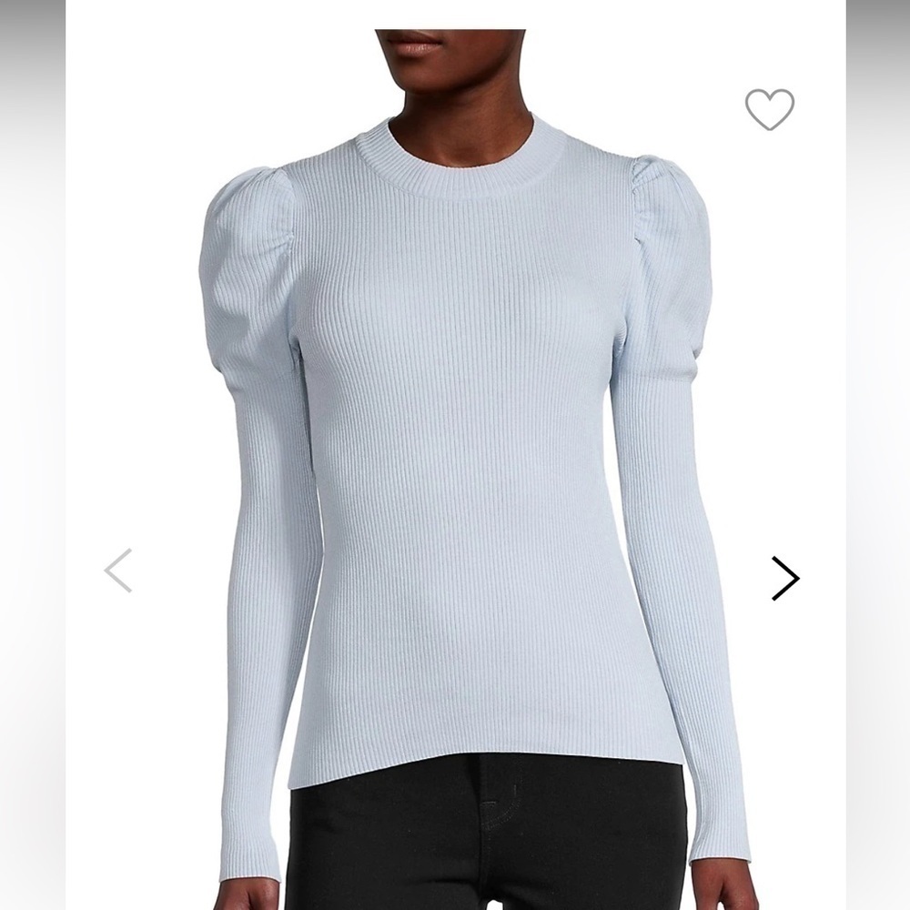 Ribbed Puffed-Sleeve Top - New with tag